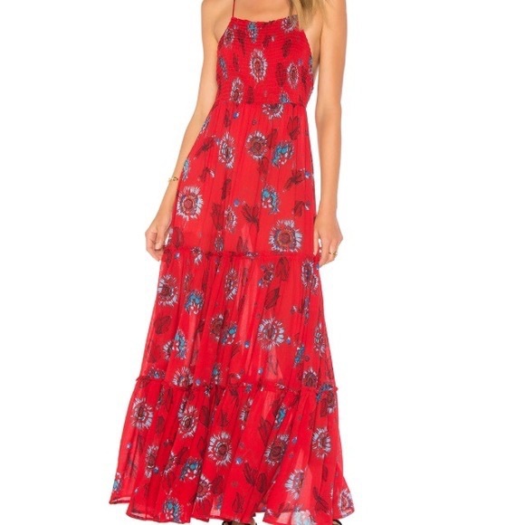 Free People Dresses & Skirts - Free People Garden Party Red Floral Maxi Dress
